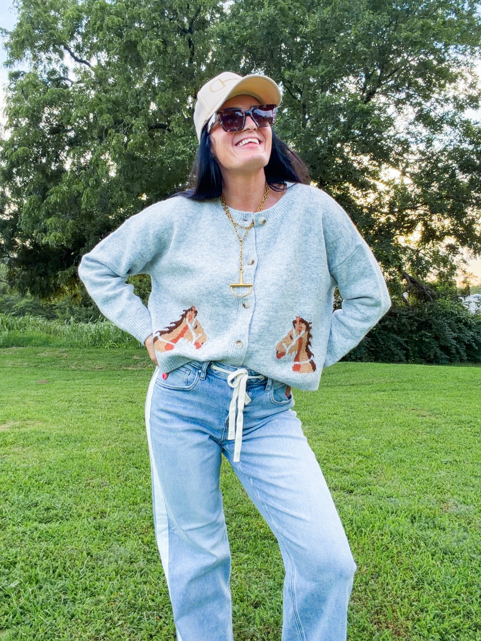 Wild Spirit Horse Graphic Cropped Cardigan - Southern Chic Tees & Boutique
