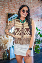 Wild West Boho Fringe Knit Sweater Vest - Southern Chic Tees & Boutique