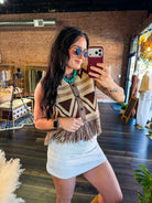 Wild West Boho Fringe Knit Sweater Vest - Southern Chic Tees & Boutique