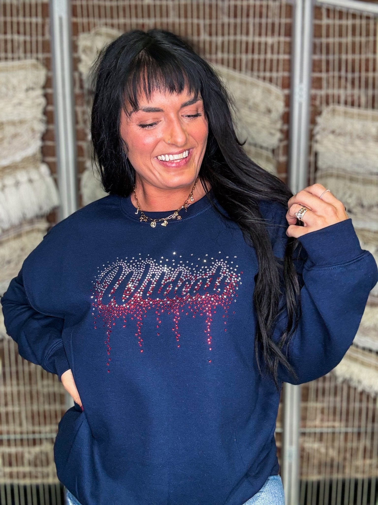 Wildcat Rhinestone Drip Sweatshirt - Southern Chic Tees & Boutique