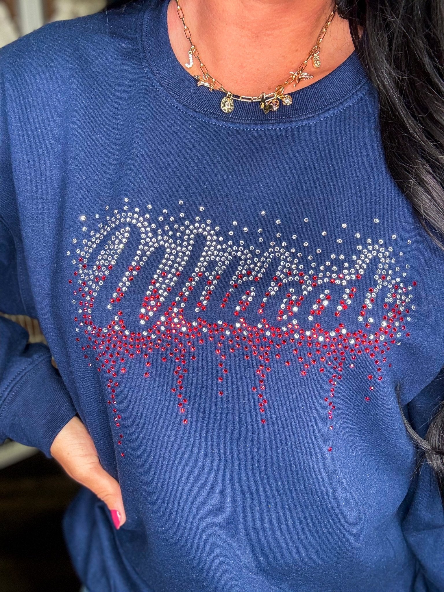 Wildcat Rhinestone Drip Sweatshirt - Southern Chic Tees & Boutique
