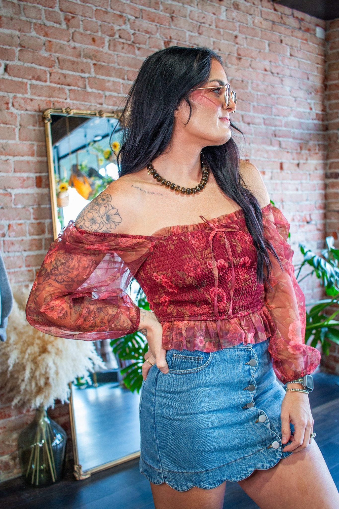 Wildflower Romance Smocked Floral Chiffon Blouse - Southern Chic Tees & Boutique