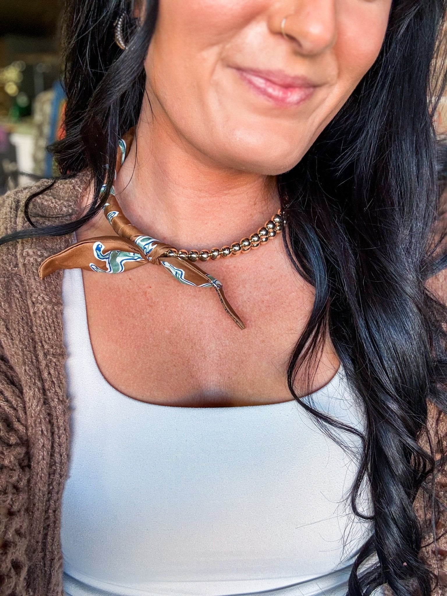 Winnie Ball Bead Scarf Necklace - Southern Chic Tees & Boutique